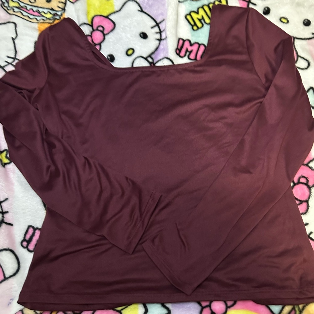 Electric Family Deep Burgundy Long Sleeve Top